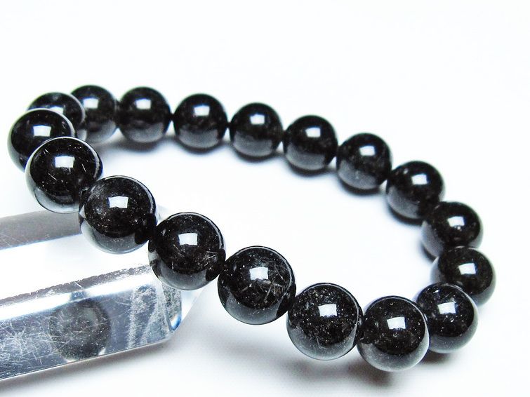 ブラックルチルクォーツ ブレスレット 11mm ブラックトルマリン トル