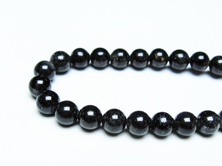 ブラックルチルクォーツ ブレスレット  8mm ブラックトルマリン トルマリネイテッドクォーツ ブレス 一点物 メール便可 [M便 1/10] 111-41335