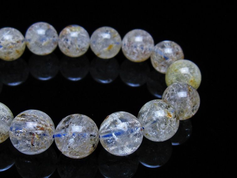 ホワイトガーデンファントムクォーツ ブレスレット 14mm 一点物 メール便可 [M便 1/10] 111-42461