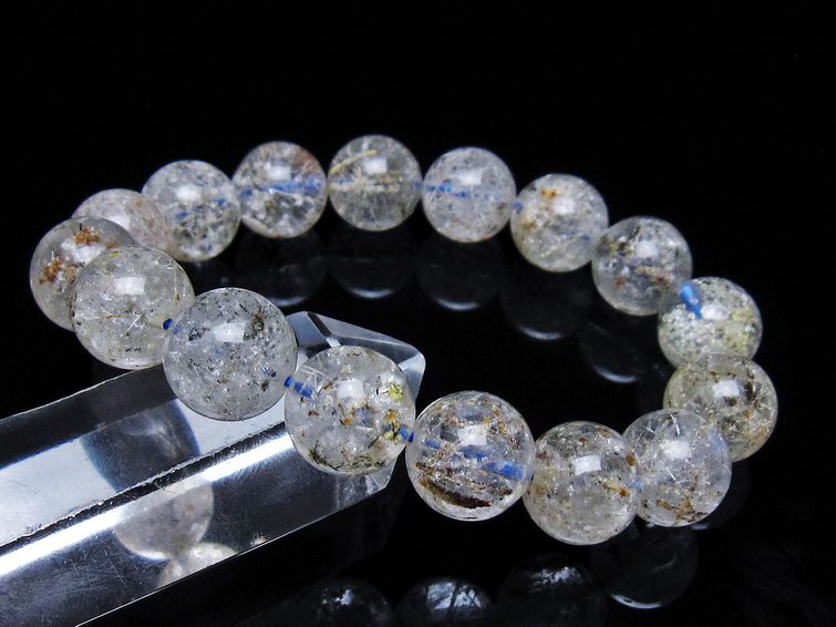 ホワイトガーデンファントムクォーツ ブレスレット 14mm 一点物 メール便可 [M便 1/10] 111-42522