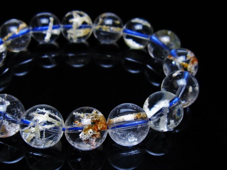 ホワイトガーデンファントムクォーツ ブレスレット 13mm 一点物 メール便可 [M便 1/10] 111-42524