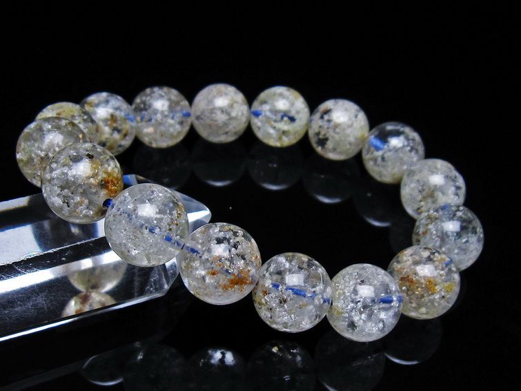 ホワイトガーデンファントムクォーツ ブレスレット 14mm 一点物 メール便可 [M便 1/10] 111-42539