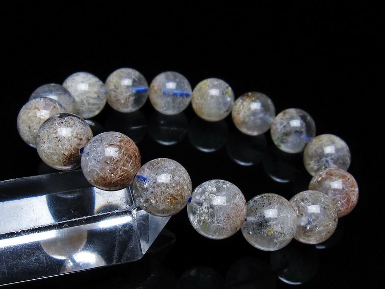 ホワイトガーデンファントムクォーツ ブレスレット 13mm 一点物 メール便可 [M便 1/10] 111-42541