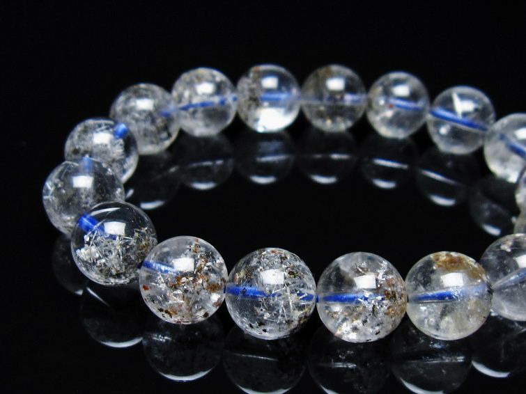 ガーデンファントムクォーツ ブレスレット トルマリン入り 12mm 一点物 メール便可 [M便 1/10] 111-42573