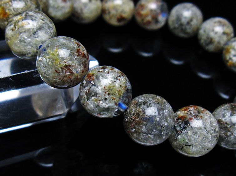 ガーデンファントムクォーツ ブレスレット トルマリン入り 12mm 一点物 メール便可 [M便 1/10] 111-42585