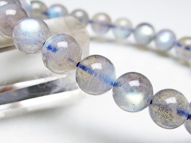 ラブラドライト☆天然石 ブレスレット 内周17cm☆10ミリ玉 ラブラドライト ブレスレット 最高品質 9mm 18cm 天然石