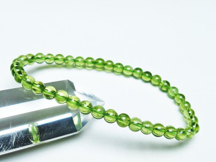 ペリドット ブレスレット 5mm 一点物 メール便可 [M便 1/10] 111-45033