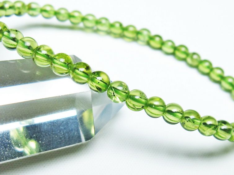 ペリドット ブレスレット 5mm 一点物 メール便可 [M便 1/10] 111-45065