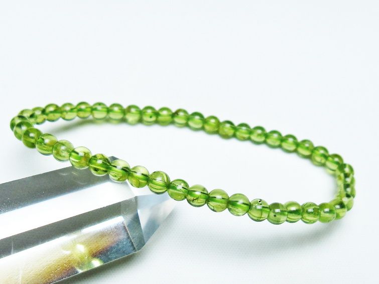 ペリドット ブレスレット 4mm 一点物 メール便可 [M便 1/10] 111-45163