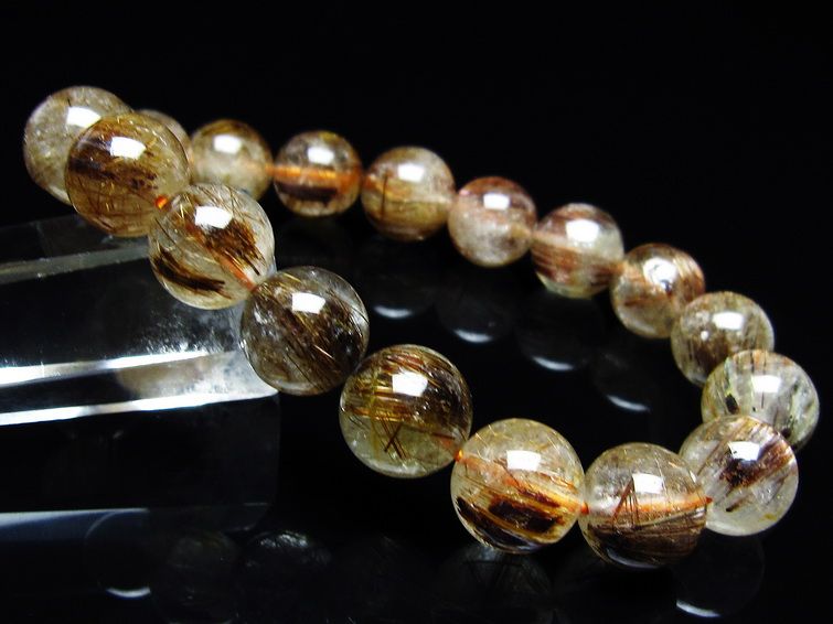 ルチルクォーツ ブレスレット キャッツアイ 11mm 一点物 メール便可 [M便 1/10] 111-45762