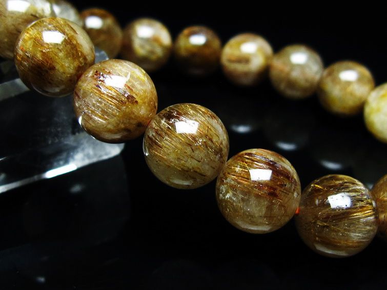 ルチルクォーツ ブレスレット キャッツアイ 12mm 一点物 メール便可 [M便 1/10] 111-45765