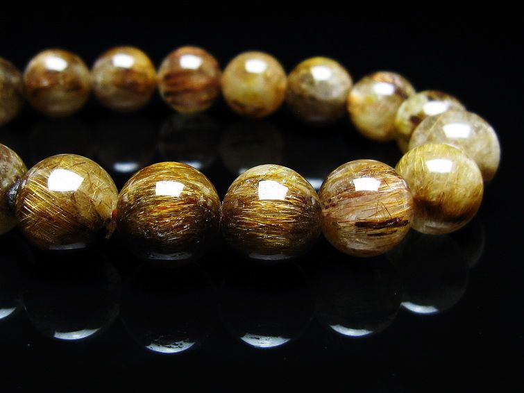 ルチルクォーツ ブレスレット キャッツアイ 11mm 一点物 メール便可 [M便 1/10] 111-45767