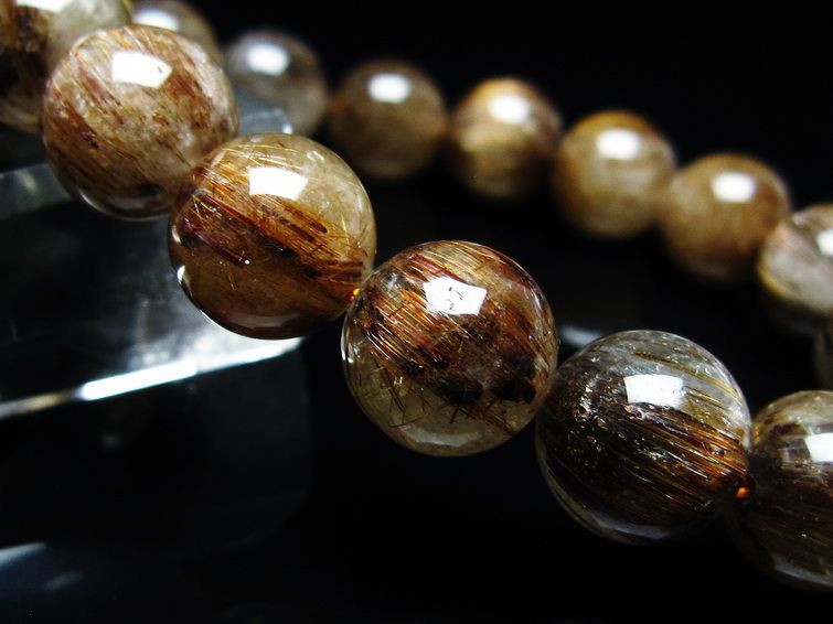 ルチルクォーツ ブレスレット キャッツアイ 12mm 一点物 メール便可 [M便 1/10] 111-45779