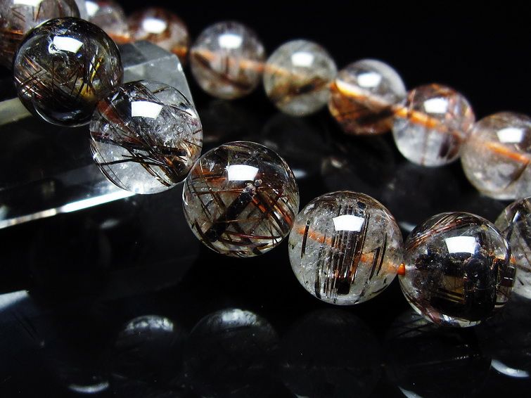 ルチルクォーツ ブレスレット キャッツアイ 13mm 一点物 メール便可 [M便 1/10] 111-45781