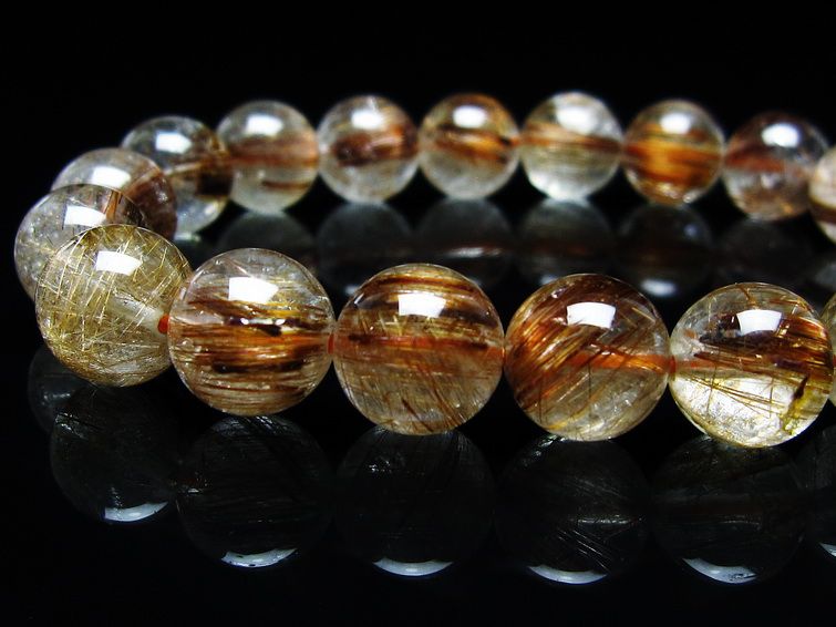 ルチルクォーツ ブレスレット キャッツアイルチル 10mm  メール便可 [M便 1/10] 111-45786