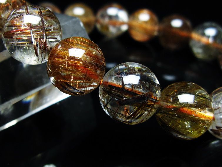 ルチルクォーツ ブレスレット キャッツアイ 11mm 一点物 メール便可 [M便 1/10] 111-45796