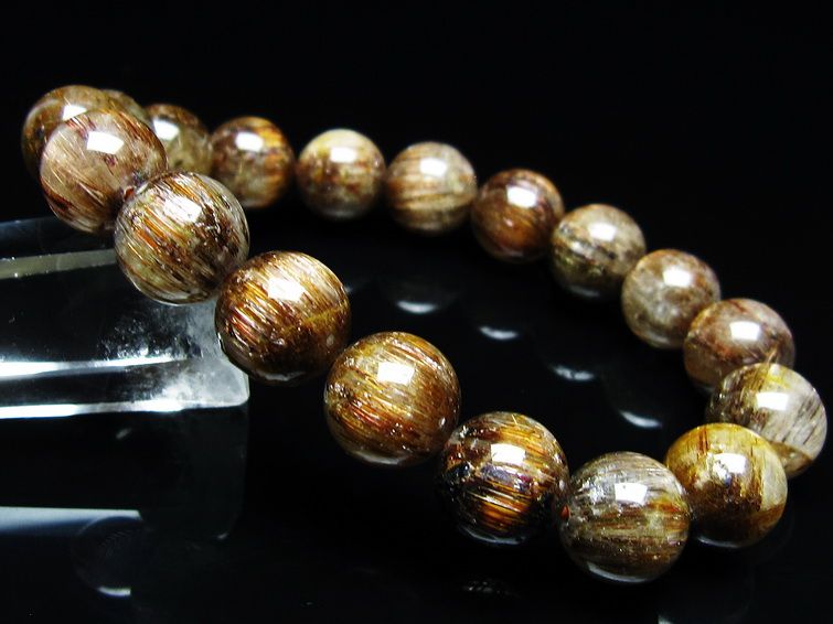 ルチルクォーツ ブレスレット キャッツアイ 12mm 一点物 メール便可 [M便 1/10] 111-45800