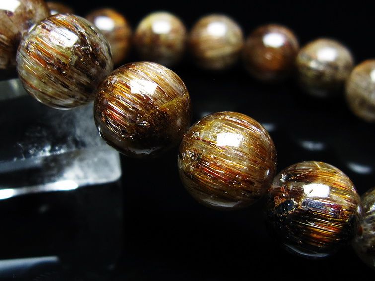 ルチルクォーツ ブレスレット キャッツアイ 12mm 一点物 メール便可 [M便 1/10] 111-45800