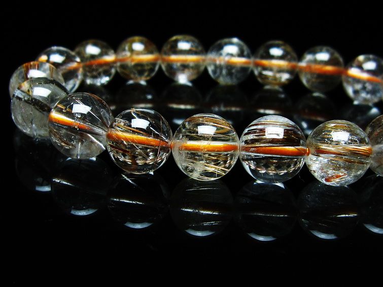 ルチルクォーツ ブレスレット キャッツアイ 11mm 一点物 メール便可 [M便 1/10] 111-45832
