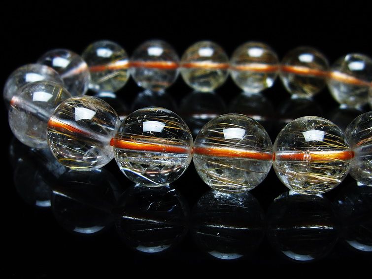 ルチルクォーツ ブレスレット キャッツアイルチル 12mm  メール便可 [M便 1/10] 111-45833