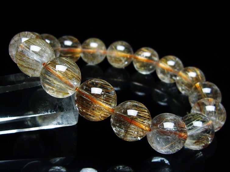 ルチルクォーツ ブレスレット キャッツアイルチル 13mm  メール便可 [M便 1/10] 111-45836
