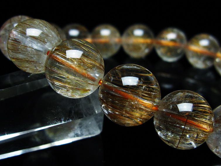 ルチルクォーツ ブレスレット キャッツアイルチル 13mm  メール便可 [M便 1/10] 111-45836