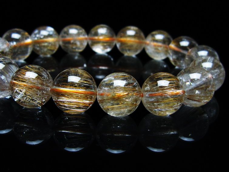 ルチルクォーツ ブレスレット キャッツアイルチル 13mm  メール便可 [M便 1/10] 111-45836