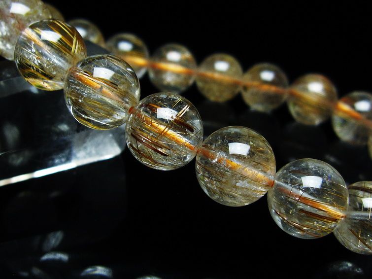 ルチルクォーツ ブレスレット キャッツアイ 11mm 一点物 メール便可 [M便 1/10] 111-45838