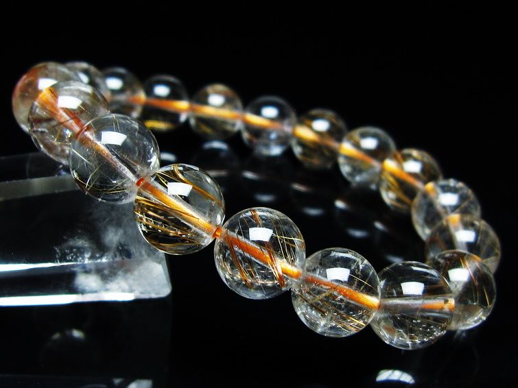 ルチルクォーツ ブレスレット キャッツアイルチル 10mm  メール便可 [M便 1/10] 111-45841