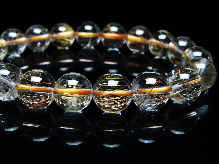 ルチルクォーツ ブレスレット キャッツアイルチル 10mm  メール便可 [M便 1/10] 111-45841