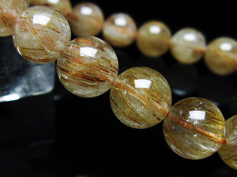 ルチルクォーツ ブレスレット キャッツアイ 10mm 一点物 メール便可 [M便 1/10] 111-45855