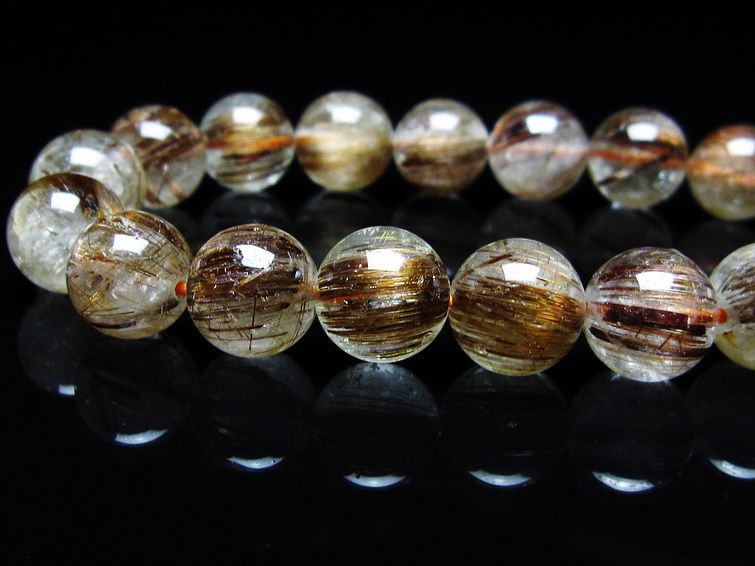 ルチルクォーツ ブレスレット キャッツアイ 11mm 一点物 メール便可 [M便 1/10] 111-45858
