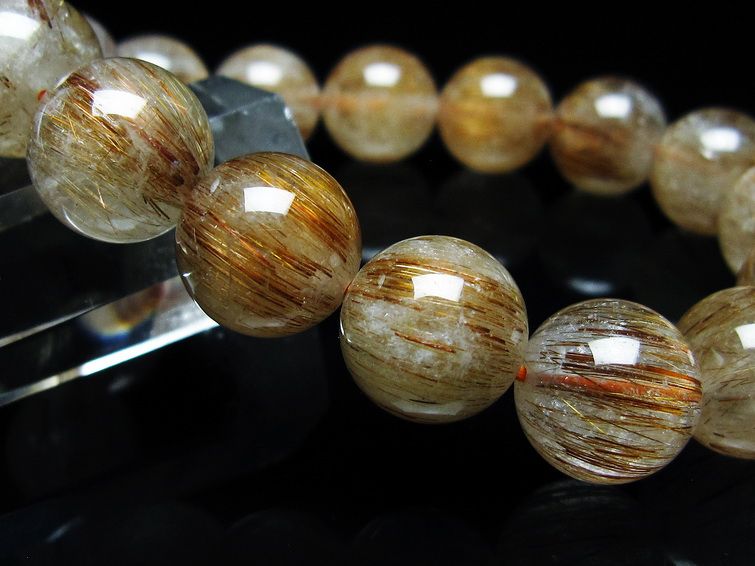 ルチルクォーツ ブレスレット キャッツアイ 13mm 一点物 メール便可 [M便 1/10] 111-45859