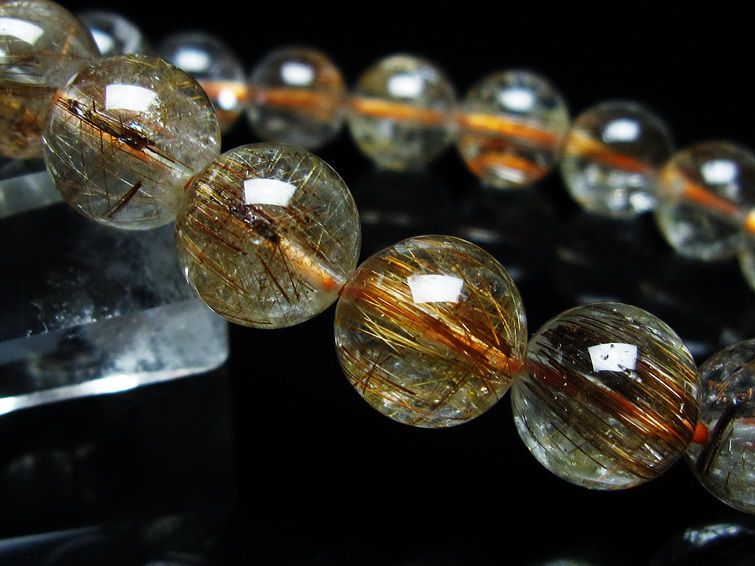 ルチルクォーツ ブレスレット キャッツアイ 11mm 一点物 メール便可 [M便 1/10] 111-45865