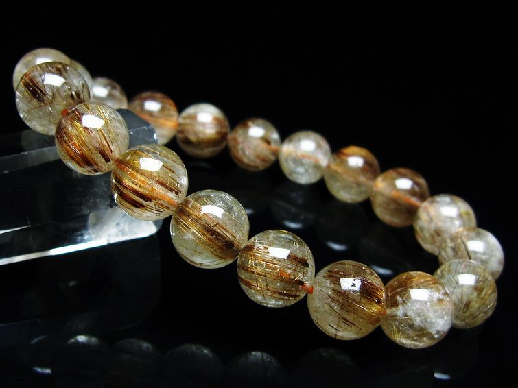 ルチルクォーツ ブレスレット キャッツアイ 11mm 一点物 メール便可 [M便 1/10] 111-45879