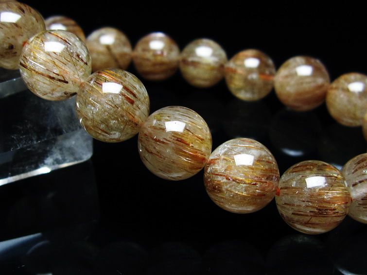 ルチルクォーツ ブレスレット キャッツアイ 11mm 一点物 メール便可 [M便 1/10] 111-45882