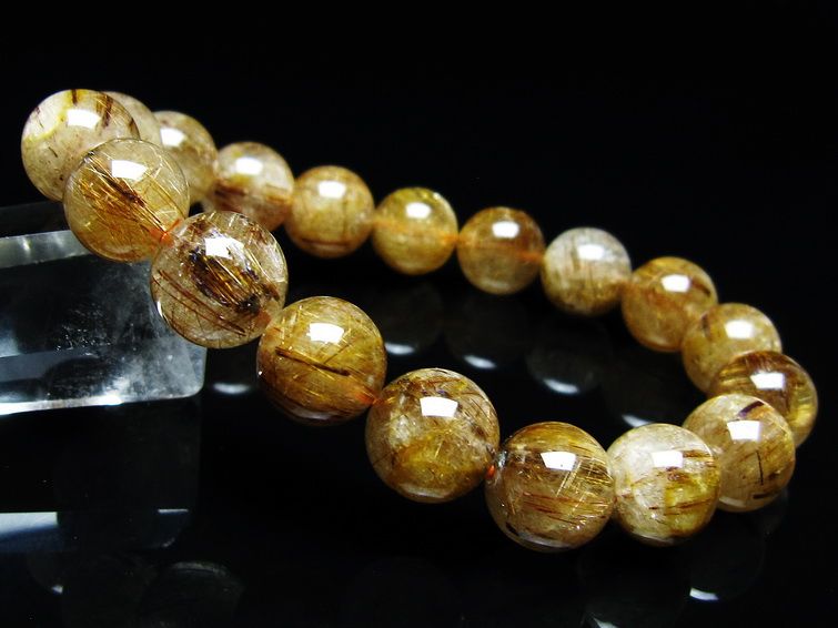 ルチルクォーツ ブレスレット キャッツアイ 11mm 一点物 メール便可 [M便 1/10] 111-45883
