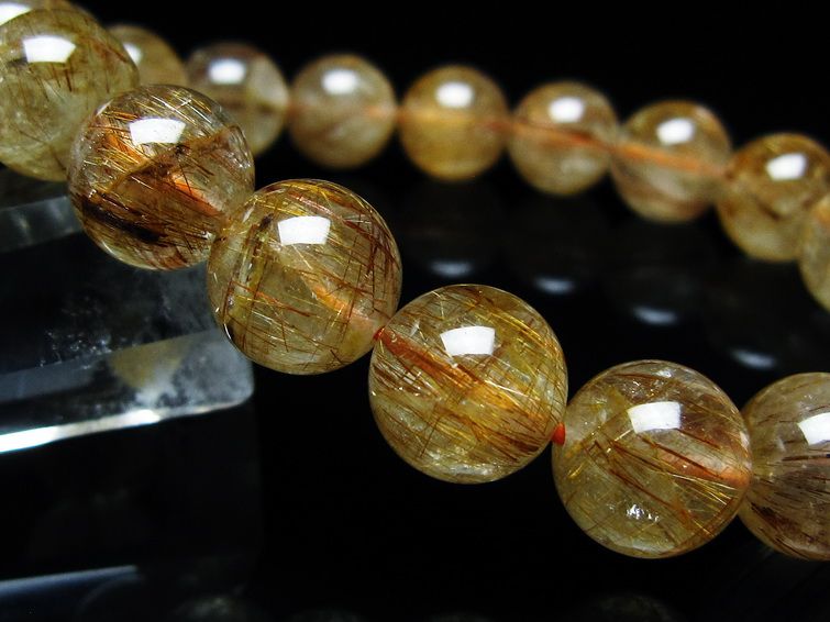 ルチルクォーツ ブレスレット キャッツアイ 12mm 一点物 メール便可 [M便 1/10] 111-45884