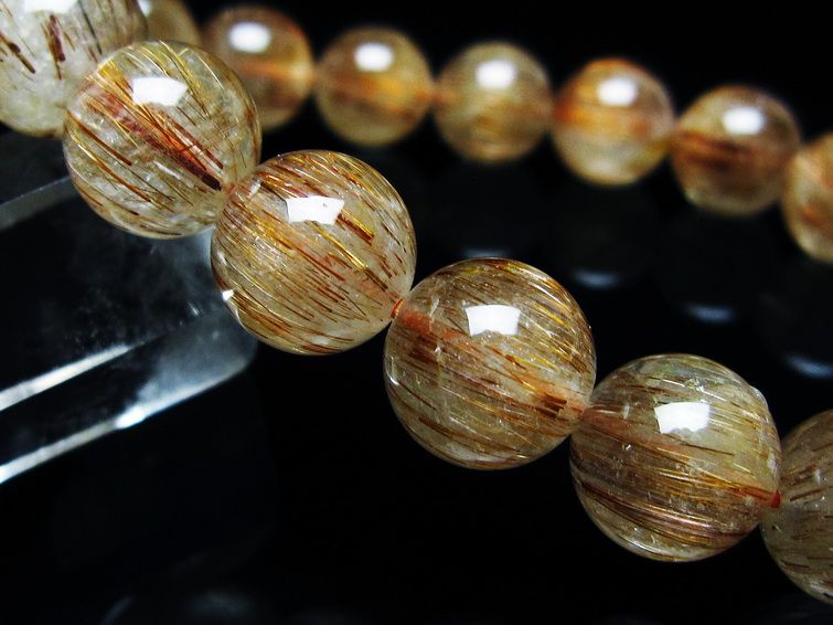 ルチルクォーツ ブレスレット キャッツアイ 11mm 一点物 メール便可 [M便 1/10] 111-45901