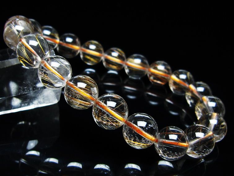 ルチルクォーツ ブレスレット キャッツアイルチル 10mm  メール便可 [M便 1/10] 111-45909