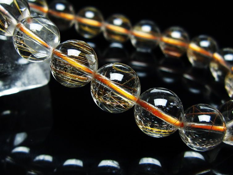 ルチルクォーツ ブレスレット キャッツアイルチル 10mm  メール便可 [M便 1/10] 111-45909