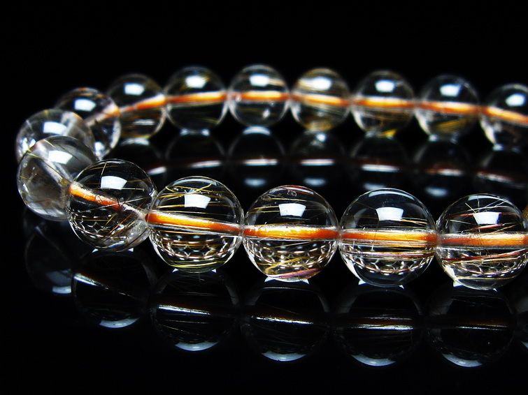 ルチルクォーツ ブレスレット キャッツアイルチル 10mm  メール便可 [M便 1/10] 111-45909