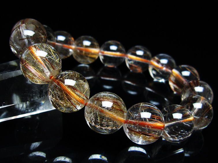 カット　ルチルブレス ルチルクォーツ ブレスレット キャッツアイルチル 10mm メール便