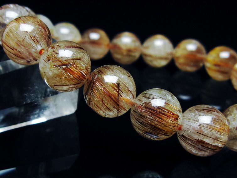 ルチルクォーツ ブレスレット キャッツアイ 11mm 一点物 メール便可 [M便 1/10] 111-45925
