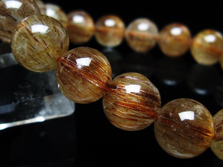 ルチルクォーツ ブレスレット キャッツアイ 11mm 一点物 メール便可 [M便 1/10] 111-45928