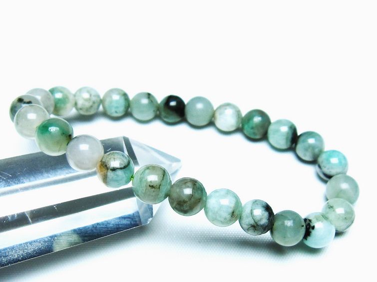 エメラルド ブレスレット 8mm 一点物 メール便可 [M便 1/10] 111-45991