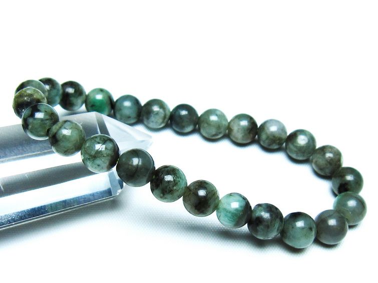 エメラルド ブレスレット 8mm 一点物 メール便可 [M便 1/10] 111-46022