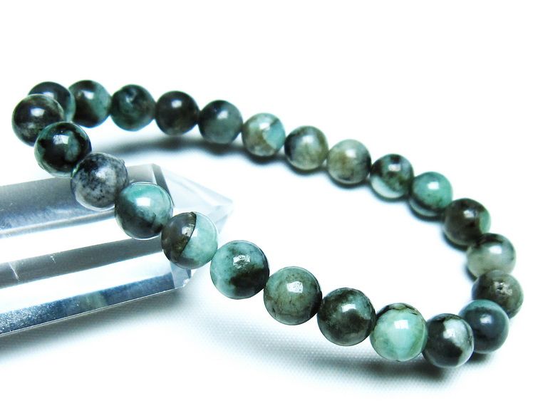 エメラルド ブレスレット 8mm 一点物 メール便可 [M便 1/10] 111-46025