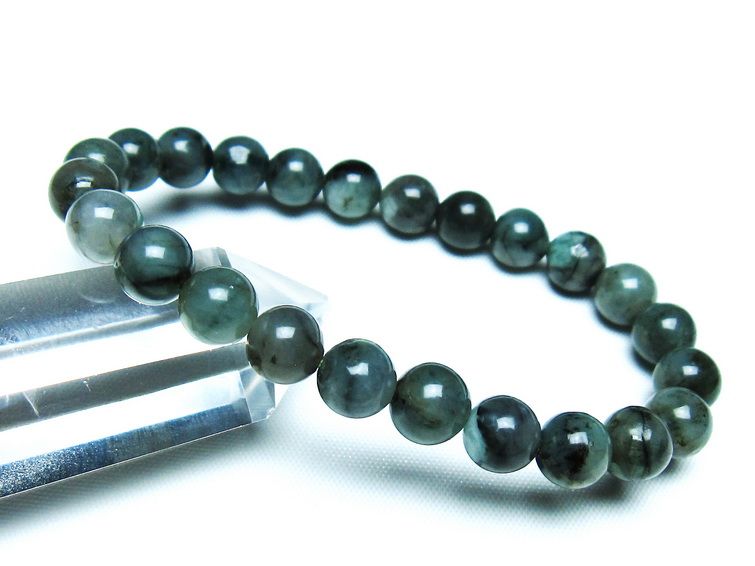 エメラルド ブレスレット 8mm 一点物 メール便可 [M便 1/10] 111-46034