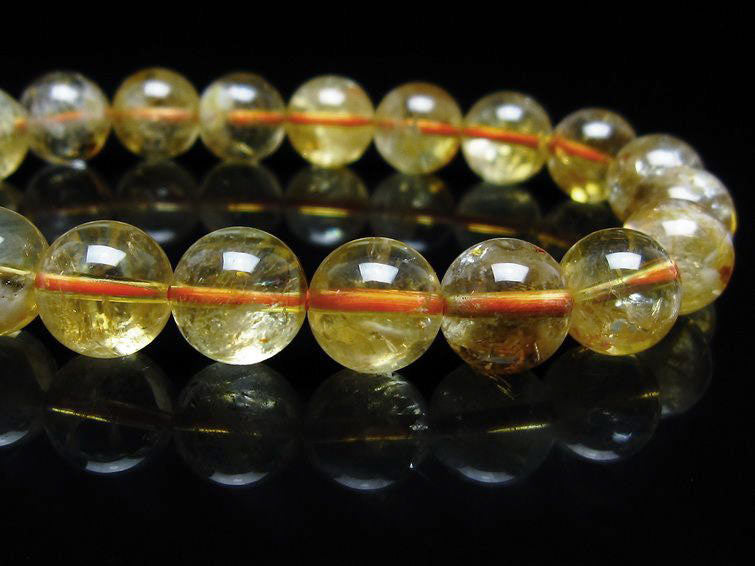 シトリンクォーツ ブレスレット 虹入り 10mm シトリン ブレス 一点物 メール便可 [M便 1/10] 111-46101